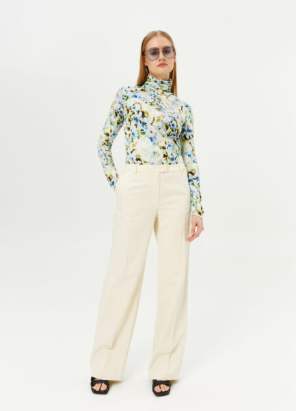Pants R23 Butter yellow, mid-rise, wide-leg