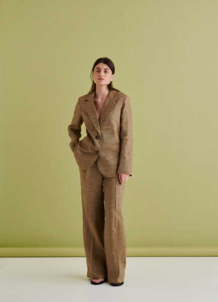 RJA001 Linen Jacket Khaki linen, straight fit