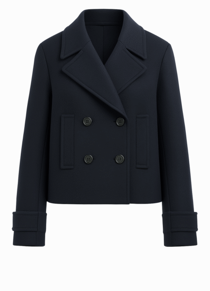 Coat RCTO06 Double-breasted wool blend, cuffed sleeves