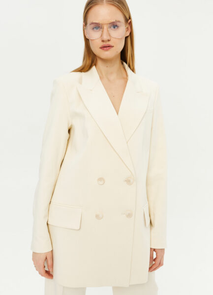 Blazer RBL11 Structured cotton, long cut, double-breasted