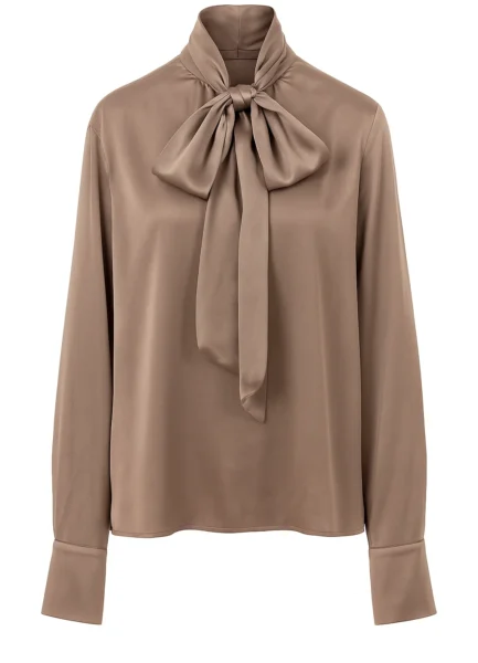 Blouse RBLS06 Satin-viscose, bow detail, elegant silhouette