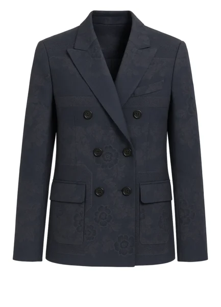 Blazer RBL14 Floral jacquard, double-breasted, patch pockets