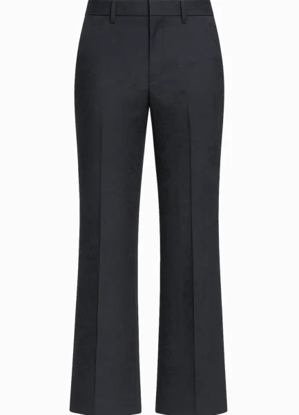 Pants R25 Floral jacquard, straight cut, slight flare