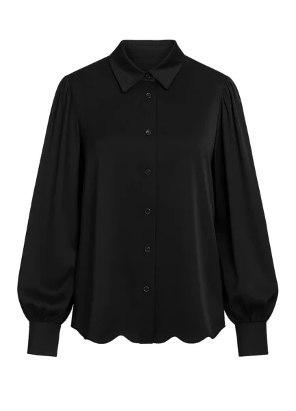 Blouse RBLO03 Viscose satin, wide sleeves, regular fit
