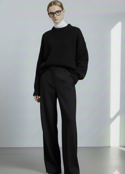 RSW02 Oversized Merino Sweater / Black