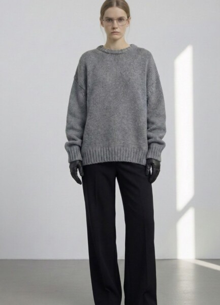 RSW02 Oversized Merino Sweater / Storm Grey