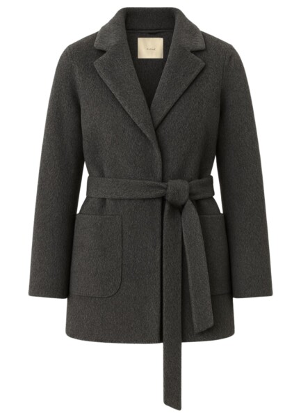 Coat RCTO04 Short belted alpaca wool-blend coat