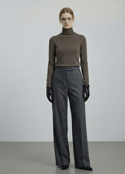RTL01 Turtleneck Sweater Brown Wool Blend