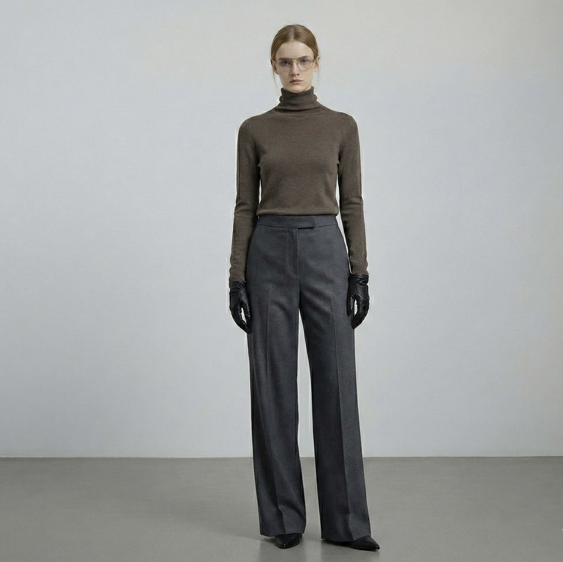 RTL01 Turtleneck Sweater Brown Wool Blend