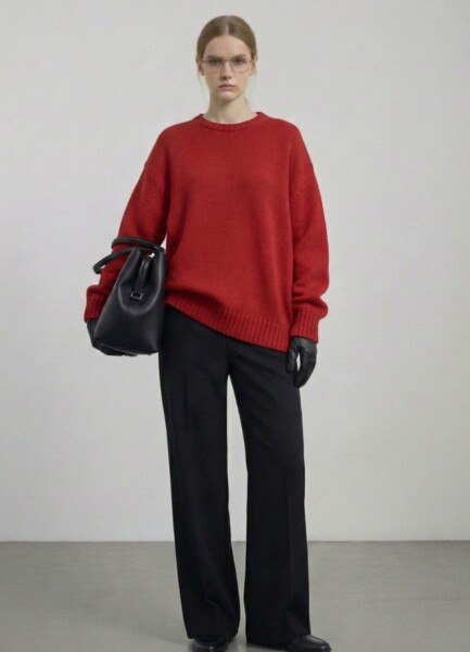 RSW02 Oversized Merino Sweater Poppy red