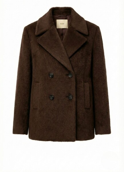 RCTO06 – Short Brown Alpaca Double-Breasted Coat