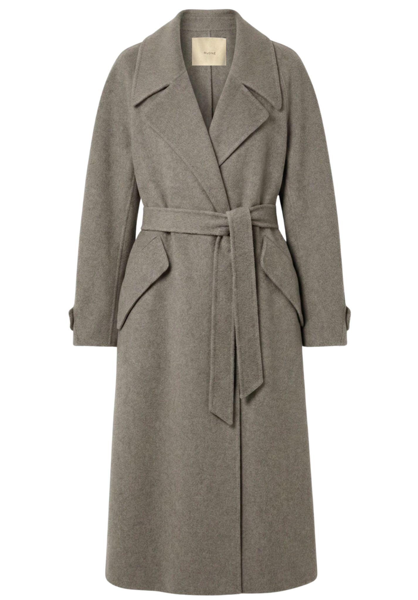 RCTO30  Long Wool/Alpaca Coat / Taupe