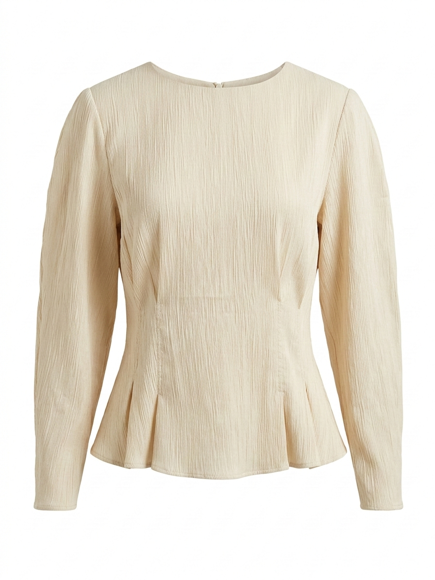 RPAL-01 – Viscose Peplum Blouse / Sand